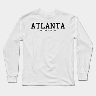 Atlanta Georgia United States Vintage Minimalist Atlanta Georgia State Name Sport Design Tees Long Sleeve T-Shirt